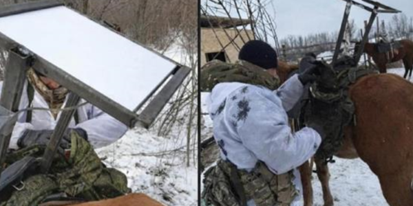 Російські військові причепили Starlink до коня