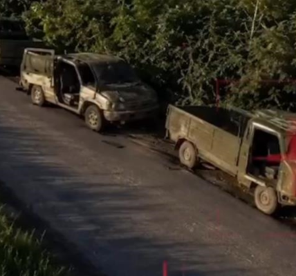 Бійці Азову показали удар по російській колоні